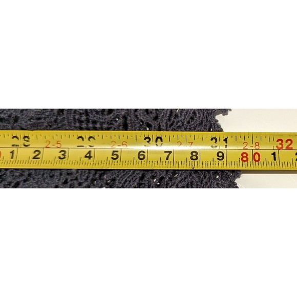 Johnny Was Natt Tie-Neck Georgette Tunic Women's Size Small Navy Blue Lace Top - Picture 6 of 6